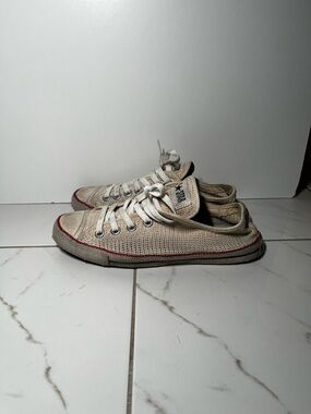 Converse Slip-On Low Top Sneakers - Beige with Red Trim